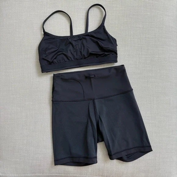 Lululemon Wunder Train High-Rise Biker Short & Strappy Racer Bra - Matching Set - Picture 3 of 3